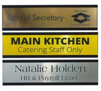 County Engraving Personalised 8" x 2" Office Door Aluminium Name Plate Holder Plaque With A Choice Of Coloued Inserts Engraved | UK Made (Black Holder With Insert)