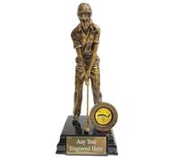 County Engraving Personalised Antique Gold Female Golf Golfer Trophy Award Any Text Engraved - Enter Your Own Custom Text (1, Medium)