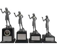 County Engraving Personalised Antique Silver Female Darts Trophy Award In 4 Sizes Engraved With Any Text (Large)