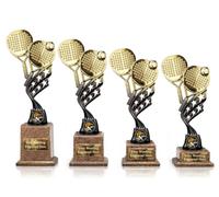 County Engraving Personalised Black And Gold Padel Tennis Trophy Award In 4 Sizes Engraved