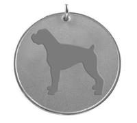 County Engraving Personalised Boxer Dog Chrome Pet ID Tag Disc- Enter Your Own Custom Text