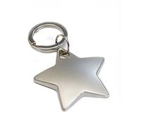 County Engraving Personalised Chrome Star Keyring Gift, Engraved Free - Enter Your Custom Text