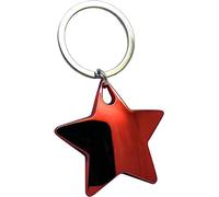 County Engraving Personalised Chunky Coloured Metal Star Keyring In Gift Box, Engraved With Any Message - Enter Your Custom Text (Red)