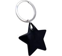 County Engraving Personalised Chunky Coloured Metal Star Keyring In Gift Box, Engraved With Any Message - Enter Your Custom Text (Black)