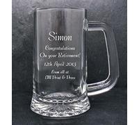 County Engraving Personalised Crystal Design Base Right-Handed Glass Tankard Great Gift for Birthdays, Anniversaries, Christmas, Retirement and Father's Day … (1.1 Pint)