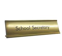 County Engraving Personalised Desk Name Plate Holder Plaque with A Choice of Coloued Inserts Engraved UK Made (Gold)