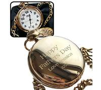 County Engraving Personalised Engraved Fathers Day Gold Plated Pocket Watch - Enter Your Own Custom Text