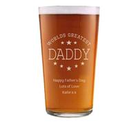 County Engraving Personalised Engraved Worlds Greatest Daddy Pint Beer Lager Glass - Enter Your Own Custom Text
