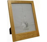 County Engraving Personalised, Engravers 8"x10" Wooden Oak Photo Frame, Engraved Anniversary, Birthday, Wedding Gift - Enter Your Own Custom Text