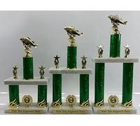 County Engraving Personalised Fish Fishing Trophy Award 2 Tier Column American Style Award Engraved With Any Text (Large)