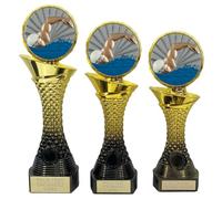 County Engraving Personalised Gold And Black Shard Male Swimming Trophy Award 3 Sizes Engraved With Any Text - Enter Your Own Custom Text (Large)