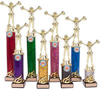 County Engraving Personalised Gold Cheerleader Cheerleading Dance Column Trophy Engraved With Any Text (26cm)