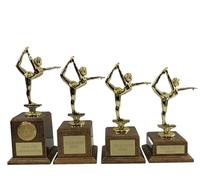 County Engraving Personalised Gold Female Gymnastics Dance Trophy Award Engraved With Any Text In 4 Sizes - Enter Your Own Custom Text (Extra Large)