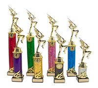 County Engraving Personalised Gold Majorette Dance Column Trophy Award Engraved With Your Text (25cm)