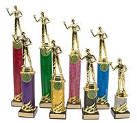County Engraving Personalised Gold Male Darts Player Figure Column Trophy Multi Award Engraved With Your Text (38cm)