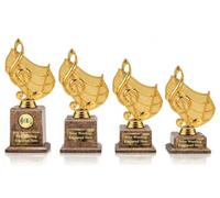 County Engraving Personalised Gold Music Singing Trophy Award In 4 Sizes Engraved With Any Text