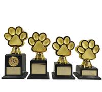 County Engraving Personalised Gold Paw Dog Show Dog Obedience Trophy Award Engraved With Any Text (Medium)
