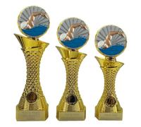 County Engraving Personalised Gold Shard Male Swimming Trophy Award 3 Sizes Engraved With Any Text - Enter Your Own Custom Text (Small)