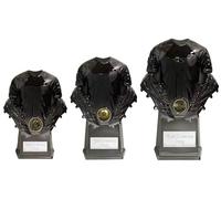 County Engraving Personalised Heavyweight Invincible Black & Silver Football Shirt Trophy Award In 3 Sizes - Enter Your Own Custom Text (Large)