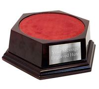County Engraving Personalised Hexagonal Rosewood Plinth Base Display Any Item With Free Engraved Plaque - Enter Your Own Custom Text (Silver Plaque, Extra Large)