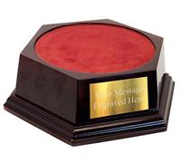 County Engraving Personalised Hexagonal Rosewood Plinth Base Display Any Item With Free Engraved Plaque - Enter Your Own Custom Text (Gold Plaque, Extra Large)
