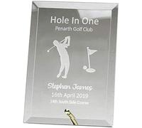 County Engraving Personalised Hole in One Jade Glass Golf Plaque Trophy, Laser Engraved (Extra Large)- Enter Your Own Custom Text