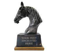 County Engraving Personalised Horse Head Trophy, Horse Show Trophy, Racing, Riding, Equestrian Award - Enter Your Own Custom Text (Silver)
