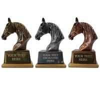 County Engraving Personalised Horse Head Trophy, Horse Show Trophy, Racing, Riding, Equestrian Award - Enter Your Own Custom Text (One Of Each Colour)