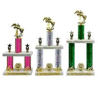 County Engraving Personalised Horse Jumping Horse Riding Trophy Tier Column American Style Award Engraved With Any Text (Large)