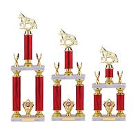 County Engraving Personalised Huge Dog Show Obedience Trophy 2 Tier 3 Column American Style Award Engraved With Any Text (Large)