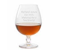 County Engraving Personalised Large 18oz Copa Brandy Glass - Maturing Like a fine Brandy Ideal Birthday Gift for Husband, dad, Grandad- Enter Your Own Name and Year