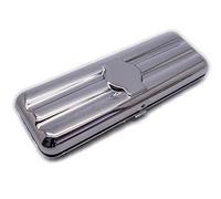 County Engraving Personalised Luxury Stratton of Mayfair Nickel Plated Cigar Holder Case- Enter Your Own Custom Text