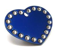 County Engraving Personalised Medium Dog Crystal Heart Pet ID Tag Disc (ENGRAVED FREE) (Blue)