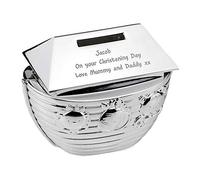County Engraving Personalised Noahs Ark Money Box, Christening or Birth Gift Engraved Free - Enter Your Own Custom Text