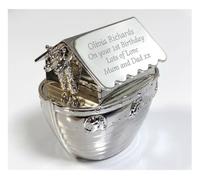 County Engraving Personalised Noahs Ark Money Box, Christening or Birthday Gift Engraved - Enter Your Own Custom Text
