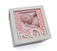 County Engraving Personalised Pink Its a Girl Photo Keepsakes Box, New Baby Gift Engraved