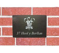 County Engraving Personalised Rectangular Slate Outdoor House Home Sign Plaque Laser Engraved - Enter Your Own Custom Text (Prince of Wales)