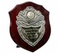 County Engraving Personalised Rosewood Piano Finish Shield Plaque Award For Any Sport, Any Text Engraved - Enter Your Own Custom Text