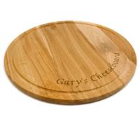 County Engraving Personalised Round 30cm Beech Wood Cheese, Bread, Chopping Board, Any Message Laser Engraved
