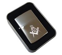 County Engraving Personalised Silver Masonic G Petrol Flip Top Lighter (Engraved Free)