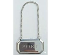 County Engraving Personalised Silver Plated Decanter Label Tag Chain - Engraved Gin Whisky Brandy (Port)