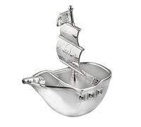 County Engraving Personalised Silver Plated Pirate Ship Money Box, Engraved Children's Gift…