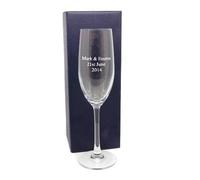 County Engraving Personalised Tall Crystal Prosecco Champagne Flutes Glass, Engraved with Standard Gift Box