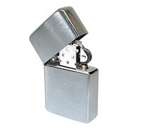 County Engraving Personalised Windproof Cigarette Pocket Lighter, Petrol, Flip Top, Engraved - Enter Your Own Custom Text (Brushed Chrome)