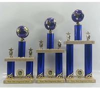 County Engraving Personalised World Globe Dance Trophy Award 2 Tier Column American Style Multi Award Engraved With Any Text (Medium)