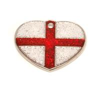 County Engraving Reflective Glitter Heart St Georges Cross Flag Design Dog/Cat Pet ID Tags Engraved - Enter Your Own Custom Text