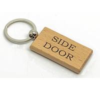 County Engraving SIDE DOOR Rectangle Wooden Keyring
