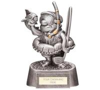County Engraving The Comical Funny Golf Golfer Trophy, Choice Of 8 Designs. Engraved With Any Message - Enter Your Own Custom Text (In The Water)