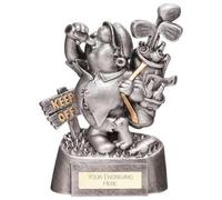 County Engraving The Comical Funny Golf Golfer Trophy, Choice Of 8 Designs. Engraved With Any Message - Enter Your Own Custom Text (Sozzled Again)