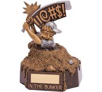 County Engraving The Comical Outrageous In the Bunker Booby Prize Golf Golfer Trophy With Any Text Engraved - Enter Your Own Custom Text